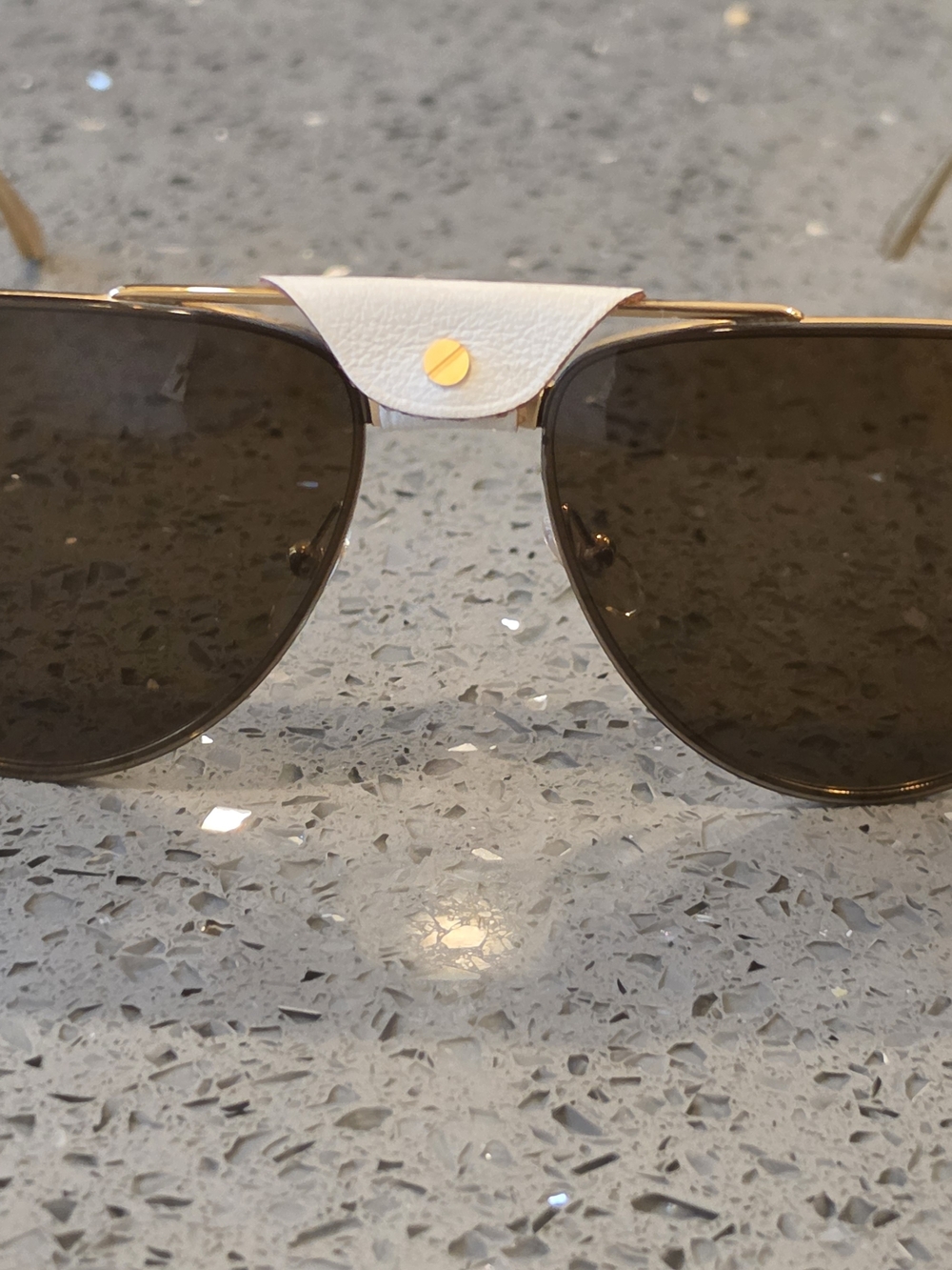 Santos de Cartier Unisex Gold Aviator Sunglass No Case Replacement Bag MSRP$1095